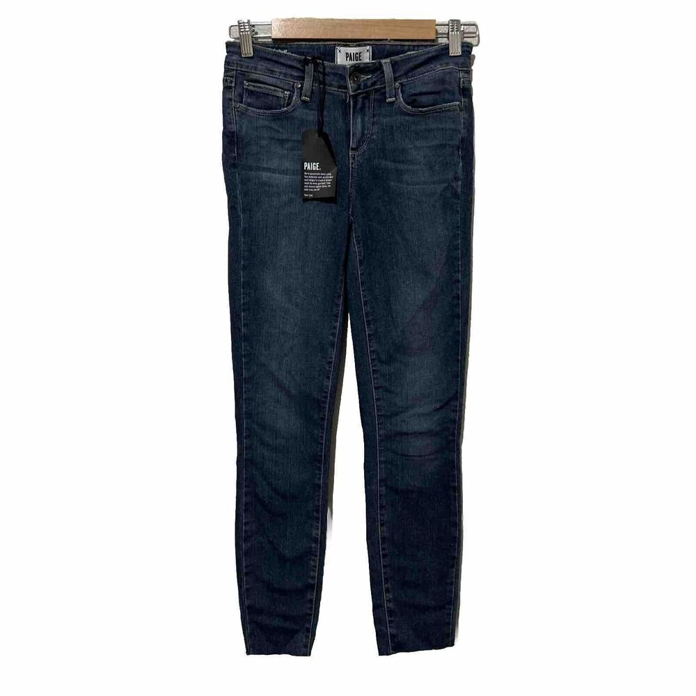 Paige Women's Verdugo Crop Mid-rise Ultra Skinny Jeans Size 26 Raw Hem NWT